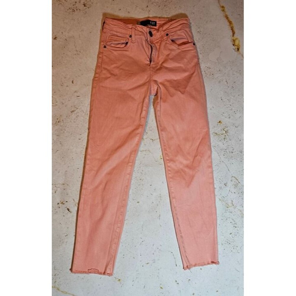 KUT From The Kloth Women’s Size 0 Pink Raw Hem Skinny Jeans EUC Back to School